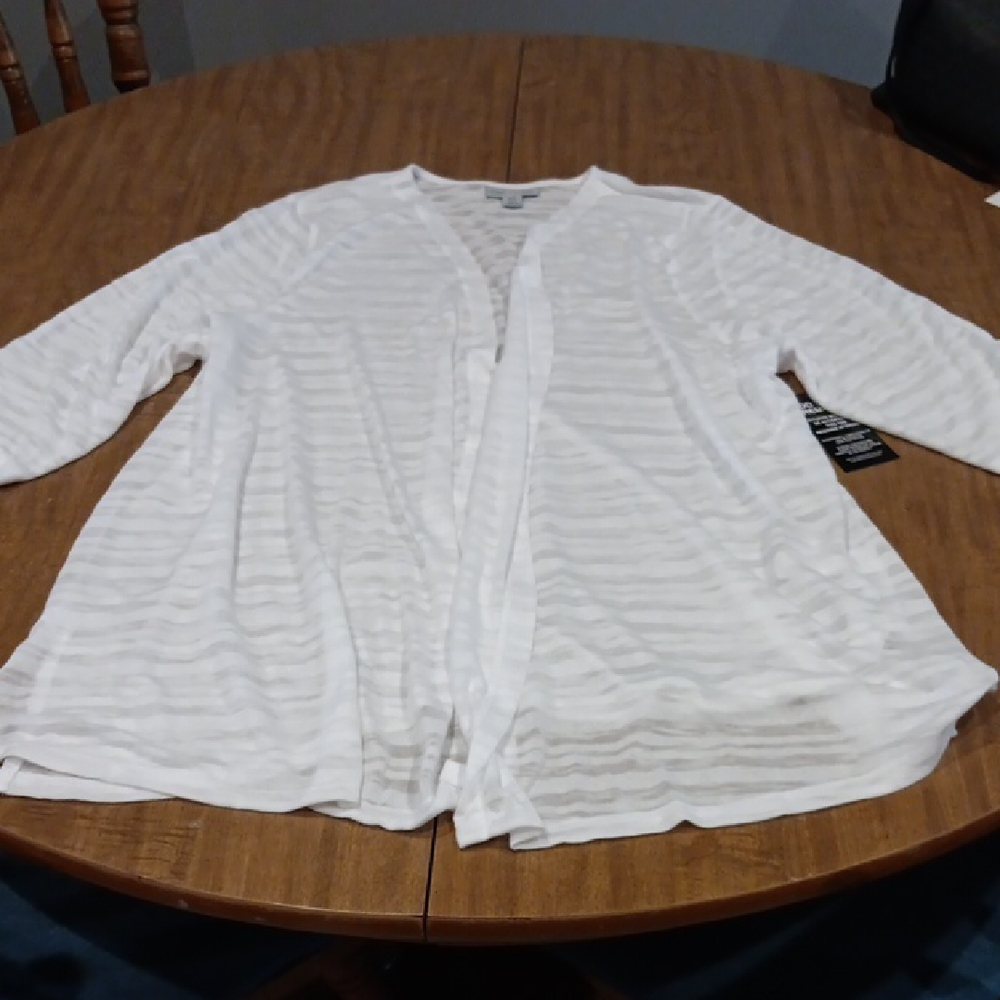 Catherines White Sheer Knit Top